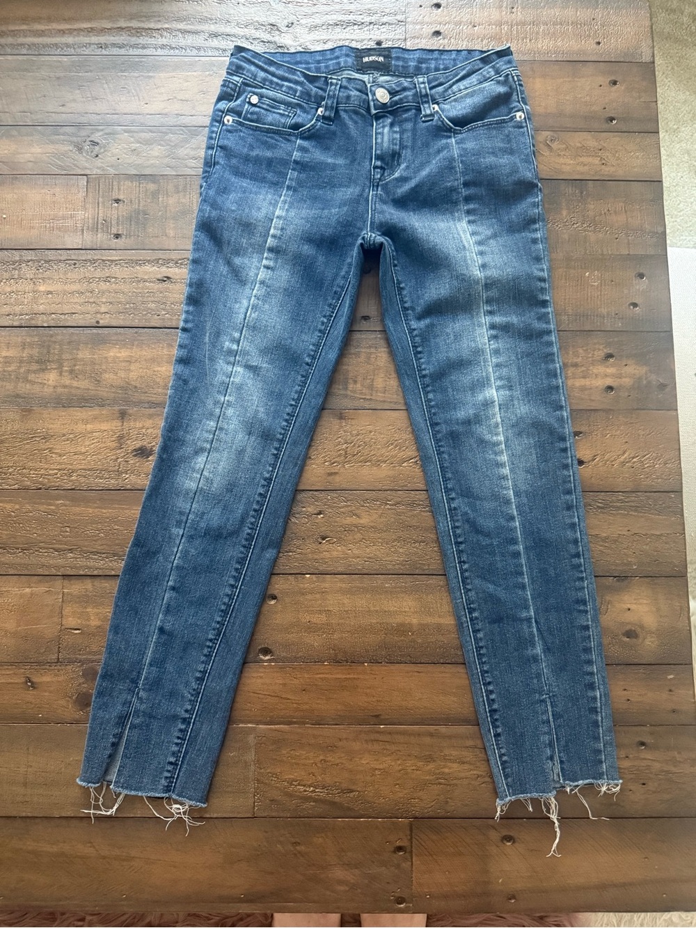 Hudson Jeans Kids Dark Blue Distressed Slim Leg